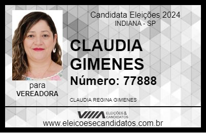 Candidato CLAUDIA GIMENES 2024 - INDIANA - Eleições