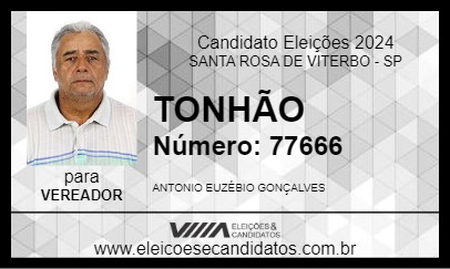 Candidato TONHÃO 2024 - SANTA ROSA DE VITERBO - Eleições