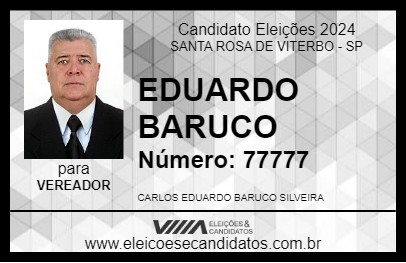 Candidato EDUARDO BARUCO 2024 - SANTA ROSA DE VITERBO - Eleições