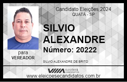 Candidato SILVIO ALEXANDRE 2024 - QUATÁ - Eleições