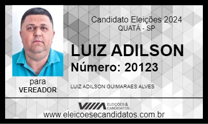 Candidato LUIZ ADILSON 2024 - QUATÁ - Eleições