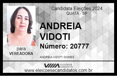 Candidato ANDREIA VIDOTI 2024 - QUATÁ - Eleições