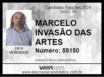 Candidato MARCELO INVASÃO DAS ARTES  2024 - TATUÍ - Eleições