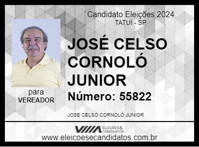 Candidato JOSÉ CELSO CORNOLÓ JUNIOR 2024 - TATUÍ - Eleições