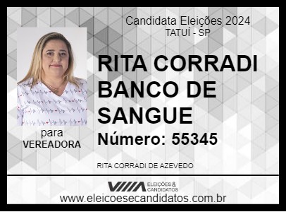 Candidato RITA CORRADI 2024 - TATUÍ - Eleições