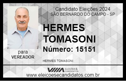 Candidato HERMES TOMASONI 2024 - SÃO BERNARDO DO CAMPO - Eleições