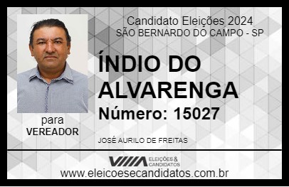 Candidato ÍNDIO DO ALVARENGA 2024 - SÃO BERNARDO DO CAMPO - Eleições