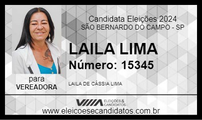 Candidato LAILA LIMA 2024 - SÃO BERNARDO DO CAMPO - Eleições