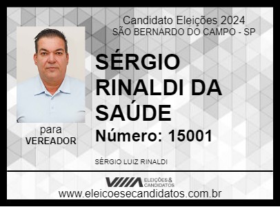 Candidato SÉRGIO RINALDI DA SAÚDE 2024 - SÃO BERNARDO DO CAMPO - Eleições