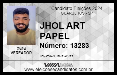 Candidato JHOL ART PAPEL 2024 - GUARULHOS - Eleições