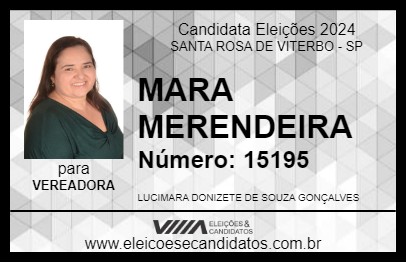 Candidato MARA MERENDEIRA 2024 - SANTA ROSA DE VITERBO - Eleições