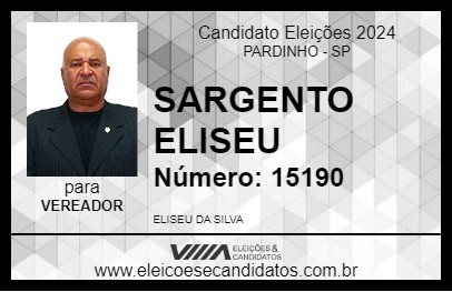 Candidato SARGENTO ELISEU 2024 - PARDINHO - Eleições