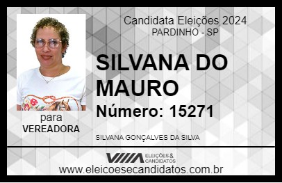 Candidato SILVANA DO MAURO 2024 - PARDINHO - Eleições