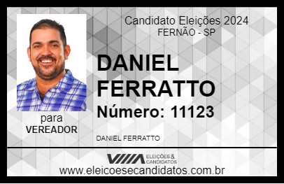 Candidato DANIEL FERRATTO 2024 - FERNÃO - Eleições