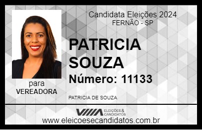 Candidato PATRICIA SOUZA 2024 - FERNÃO - Eleições