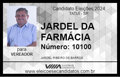 Candidato JARDEL DA FARMÁCIA  2024 - TATUÍ - Eleições