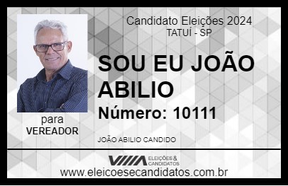 Candidato SOU EU JOÃO ABILIO  2024 - TATUÍ - Eleições