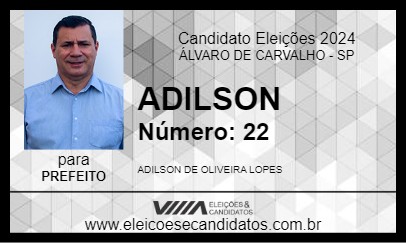 Candidato ADILSON 2024 - ÁLVARO DE CARVALHO - Eleições