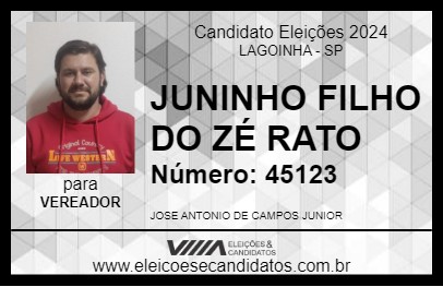 Candidato JUNINHO FILHO DO ZÉ RATO 2024 - LAGOINHA - Eleições