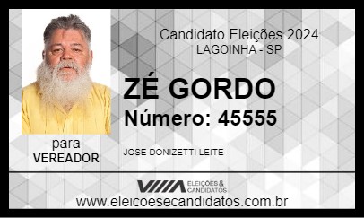 Candidato ZÉ GORDO 2024 - LAGOINHA - Eleições