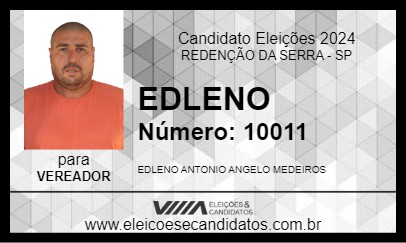 Candidato EDLENO 2024 - REDENÇÃO DA SERRA - Eleições