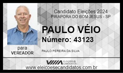 Candidato PAULO VÉIO 2024 - PIRAPORA DO BOM JESUS - Eleições