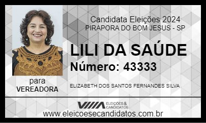 Candidato LILI DA SAÚDE 2024 - PIRAPORA DO BOM JESUS - Eleições