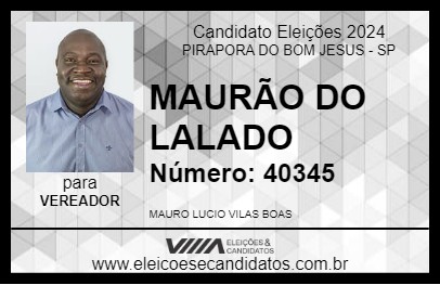 Candidato MAURÃO DO LALADO 2024 - PIRAPORA DO BOM JESUS - Eleições