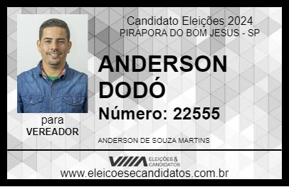 Candidato ANDERSON DODÓ 2024 - PIRAPORA DO BOM JESUS - Eleições