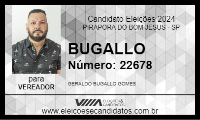 Candidato BUGALLO 2024 - PIRAPORA DO BOM JESUS - Eleições