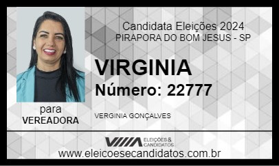 Candidato VIRGINIA 2024 - PIRAPORA DO BOM JESUS - Eleições