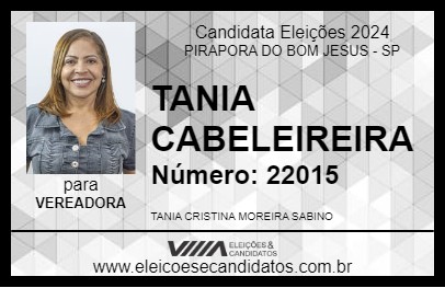 Candidato TANIA CABELEIREIRA 2024 - PIRAPORA DO BOM JESUS - Eleições