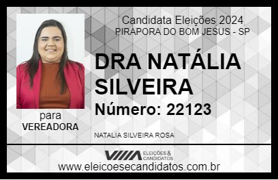 Candidato DRA NATÁLIA SILVEIRA 2024 - PIRAPORA DO BOM JESUS - Eleições