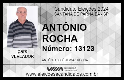 Candidato ANTÔNIO ROCHA 2024 - SANTANA DE PARNAÍBA - Eleições