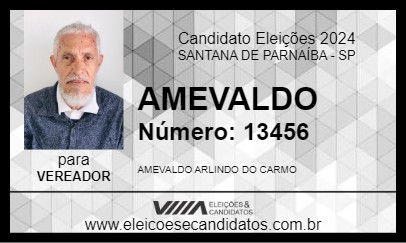 Candidato AMEVALDO 2024 - SANTANA DE PARNAÍBA - Eleições