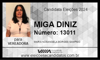 Candidato MIGA DINIZ 2024 - SANTANA DE PARNAÍBA - Eleições