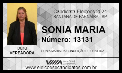 Candidato SONIA MARIA 2024 - SANTANA DE PARNAÍBA - Eleições