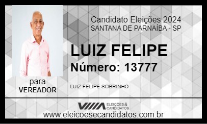 Candidato LUIZ FELIPE 2024 - SANTANA DE PARNAÍBA - Eleições