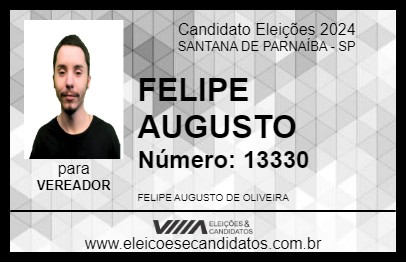 Candidato FELIPE AUGUSTO 2024 - SANTANA DE PARNAÍBA - Eleições