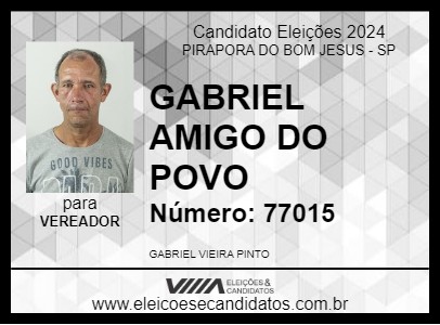 Candidato GABRIEL AMIGO DO POVO 2024 - PIRAPORA DO BOM JESUS - Eleições