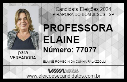 Candidato PROFESSORA ELAINE 2024 - PIRAPORA DO BOM JESUS - Eleições