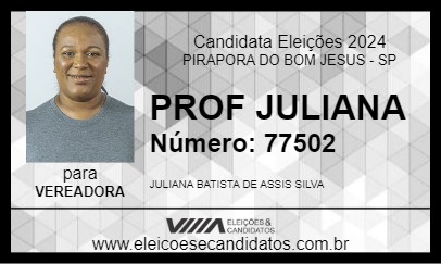 Candidato PROF JULIANA 2024 - PIRAPORA DO BOM JESUS - Eleições