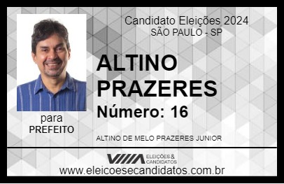 Candidato ALTINO PRAZERES 2024 - SÃO PAULO - Eleições