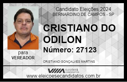 Candidato CRISTIANO DO ODILON  2024 - BERNARDINO DE CAMPOS - Eleições