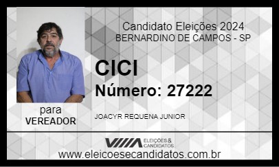 Candidato CICI  2024 - BERNARDINO DE CAMPOS - Eleições