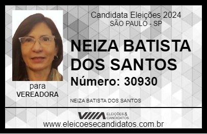 Candidato NEIZA BATISTA DOS SANTOS 2024 - SÃO PAULO - Eleições