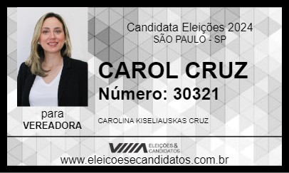 Candidato CAROL CRUZ 2024 - SÃO PAULO - Eleições