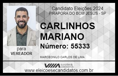 Candidato CARLINHOS MARIANO 2024 - PIRAPORA DO BOM JESUS - Eleições