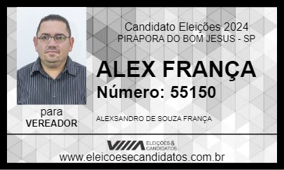 Candidato ALEX FRANÇA 2024 - PIRAPORA DO BOM JESUS - Eleições