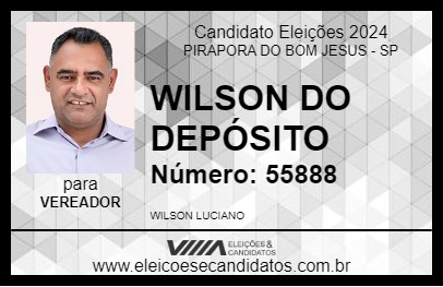 Candidato WILSON DO DEPÓSITO 2024 - PIRAPORA DO BOM JESUS - Eleições